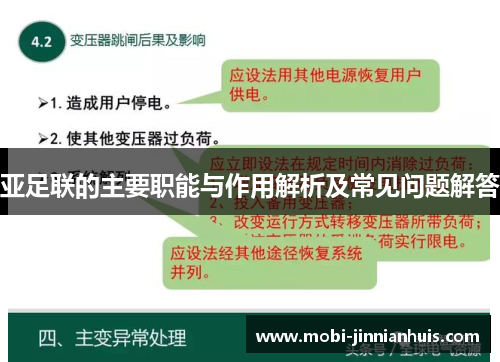 亚足联的主要职能与作用解析及常见问题解答